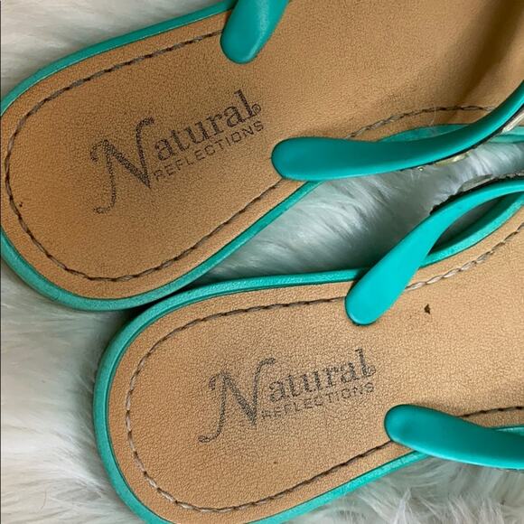 Natural Reflections Mint Jewel Rhinestone Sandals - Picture 4 of 5